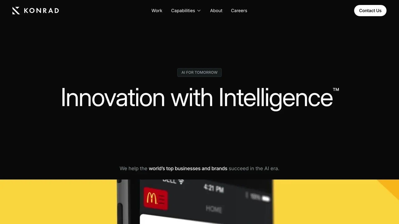 Screenshot of Konrad website